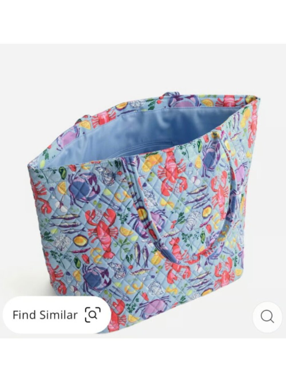 Vera Bradley Bag Essential Grand Tote Handbag Seafood Boil Print Quilted NWT - Picture 13 of 13